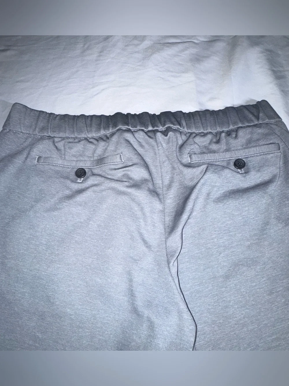 Bobobos Men's Gray Elastic-Waist Casual Pants short length